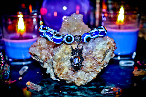 EVIL EYE Talisman Bracelet! REMOVE CURSES & HEXES Hoodoo Witch Doctor Haunted Owl Totem Spell of Wisdom, Boost IQ & Intellect! Repel Negative Energy!