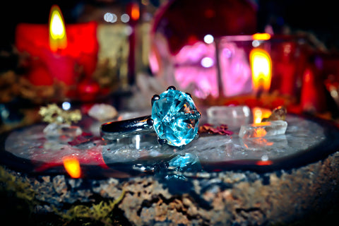 BLUE BEAM Planetary WEALTH & LUCK Magnet! High Frequency UFO Sensor to Attract Universal Abundance! Occult Spell Ritual Manifestation Ring of Wishes!