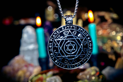 GNOSTIC SHIELD Circle of Protection Banish Black Magick, Dark Forces, Bind Witches & Warlocks, Protection From All Harm, Repel Curses & Negative Energy Djinn Amulet!