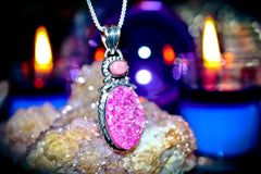Pink pendant spell magick amulet gemstone