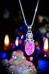 Pink pendant spell magick amulet magick spell djinn