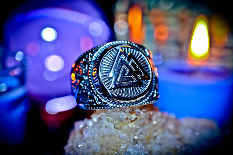 ** VIKING POWER of ODIN ** Valknut Occult Symbol Talisman Ring! Increase IQ, Boost Wisdom, Attract Prosperity, Connection to Afterlife, Protection, Courage, Strength! $$$