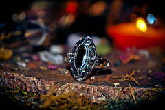 **OCCULT** Samhain Gateway Call of the Shadows Ring! SPEAK to the Dead & Conjure Raw Energy! Gain Wealth & Wisdom! Necromancy + 3rd Eye ~ .925! * SACRED!