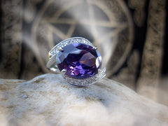 Haunted Alchemy Druid Sorceress Djinnya Genie Ring of Psychic Power, Intuition + Extreme Magic Ability! BOLD energy! Telepathy! .925! ~ White Magick LUCK * $