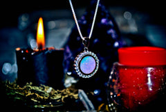 ¡Amuleto de los Ancestros de Magia Lunar Embrujada de SAMHAIN! ¡Poder y Profecía! ¡Collar Pagano Metafísico! * ¡Riqueza y Poder Psíquico del Tercer Ojo! * ¡925! ¡Conjura Energía Pura! X10